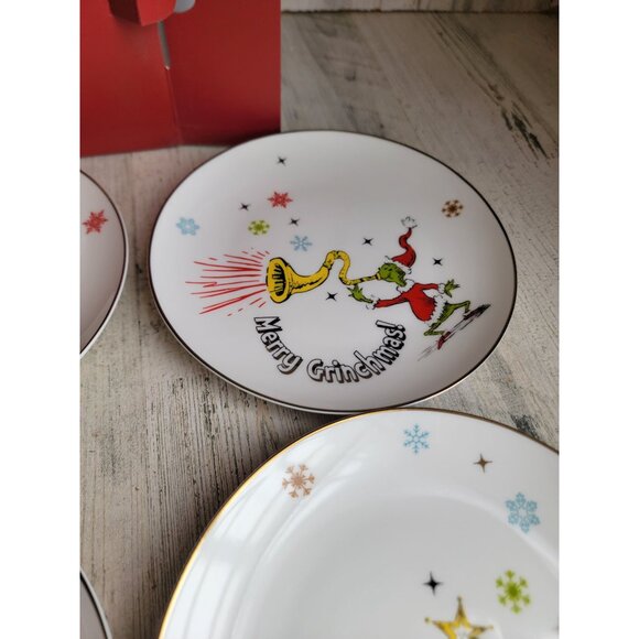Lenox Merry Grinchmas Accent plates salad Xmas set Cindy lou - Picture 4 of 6